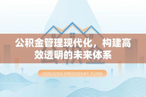 邳州公积金管理现代化，构建高效透明的未来体系